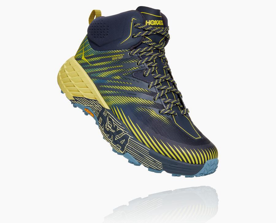 Hoka One One Speedgoat Mid Gore-Tex 2 - Men Trail Shoes - Navy,Australia ZIL-216834